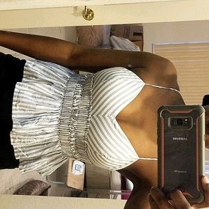 Express midi ruffle spaghetti strap tank